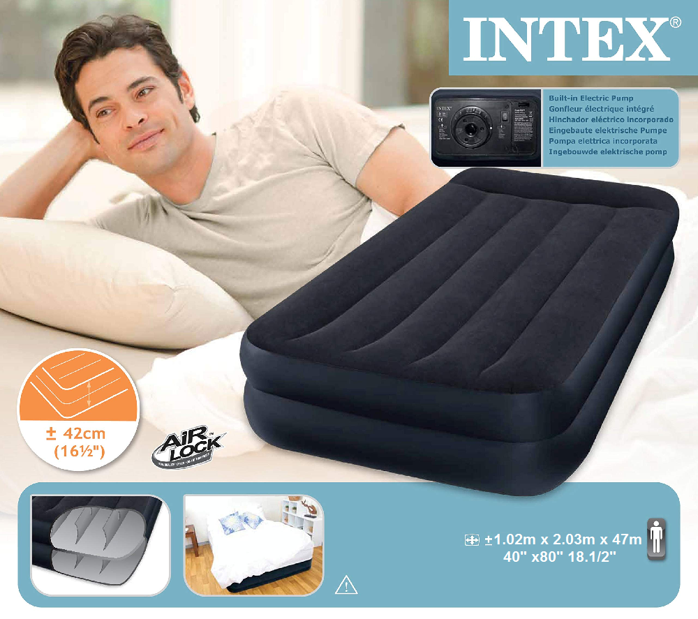 Intex Dual Layer Air Bed With Pillow Rest 66706 Price in Pakistan - Image 2